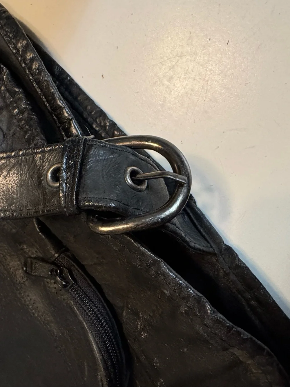 Vintage Aged Classic Black Vegan Leather Garment Duffel Bag for Men